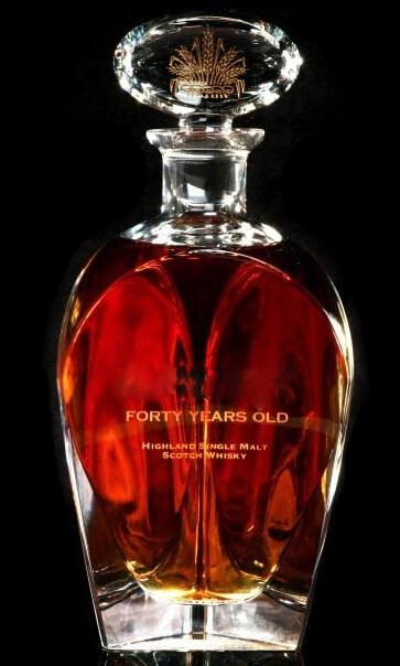 Crystal decanter of 40-year-old single malt
